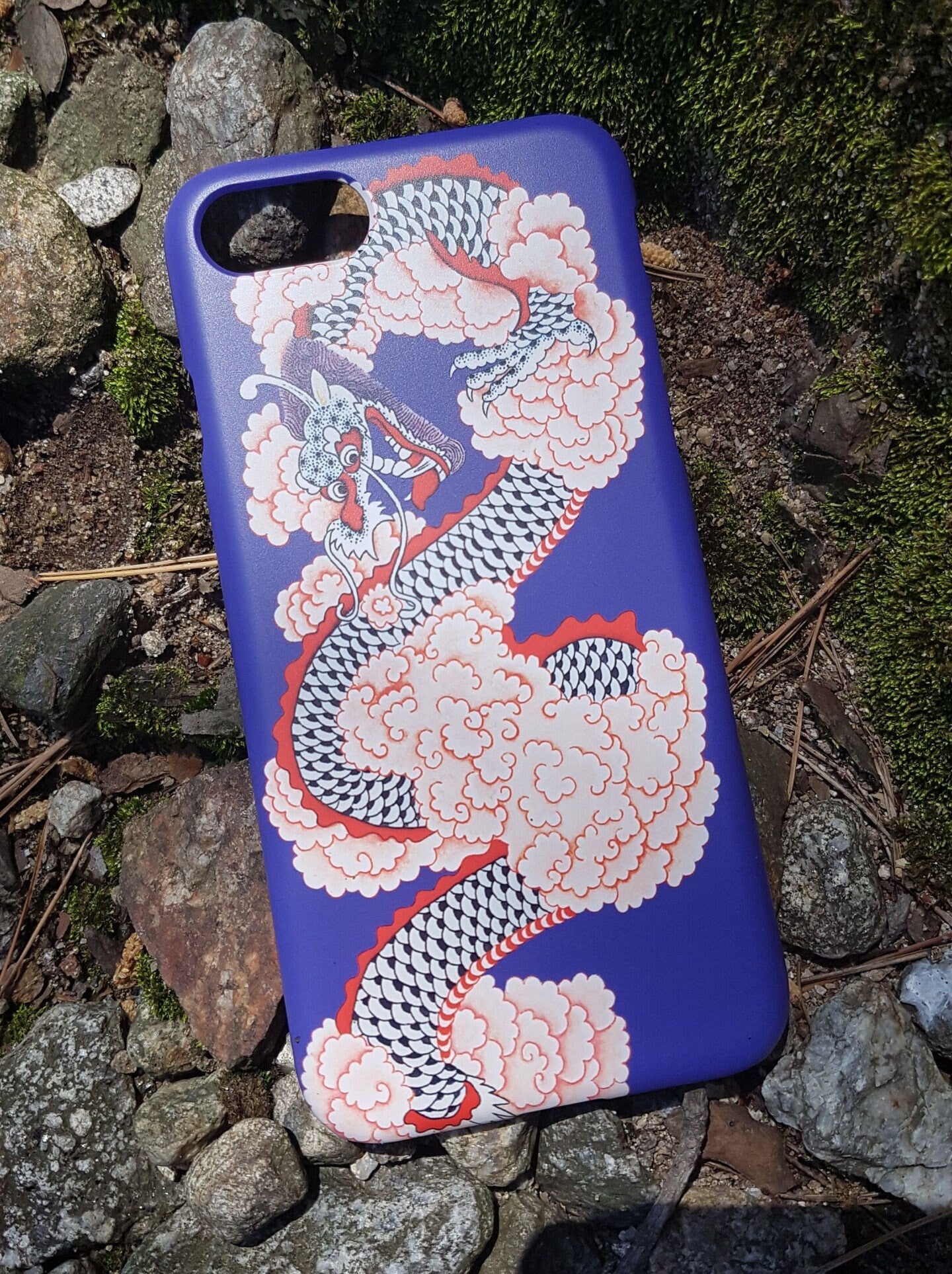 DRAGON Phone Case - Korean Traditional Painting / Personalized Custom Name / Initials For iPhone 14, 13, 12 Pro Max, Galaxy Z Flip, Z Fold