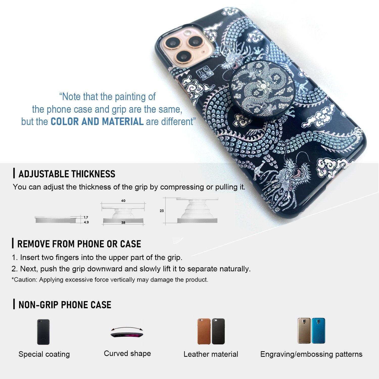 NAVIRNAG PHONE GRIP - Korean Traditional Painting Phone Holder Accessories, Meaning Gift for Him, Her