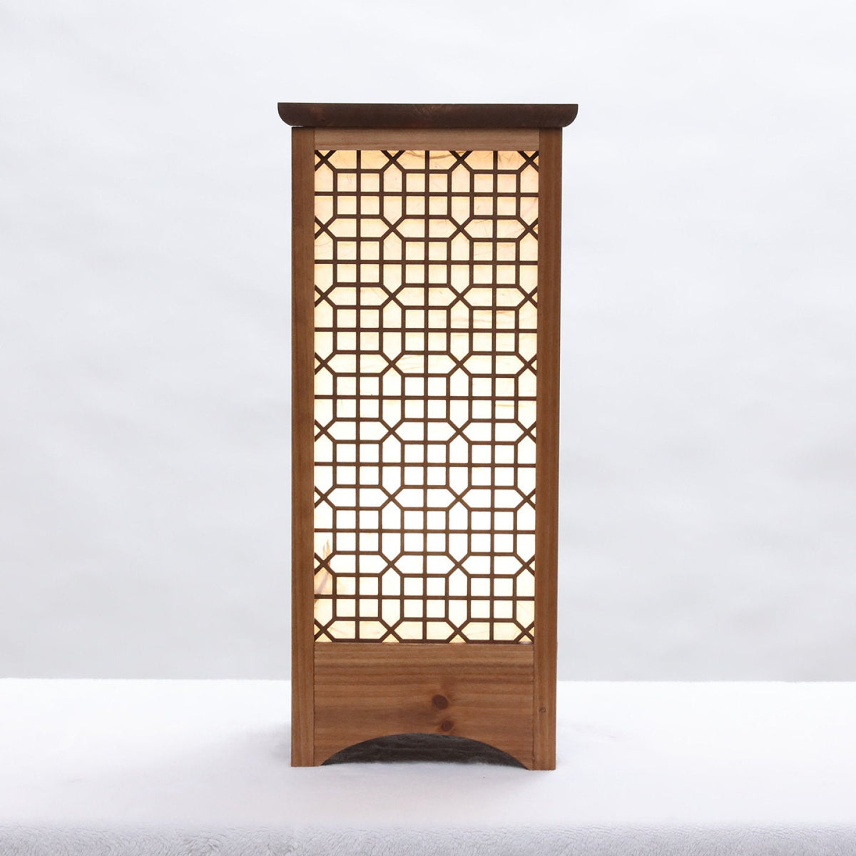Hanji Paper Lamp – Korean Wooden Table Night Light
