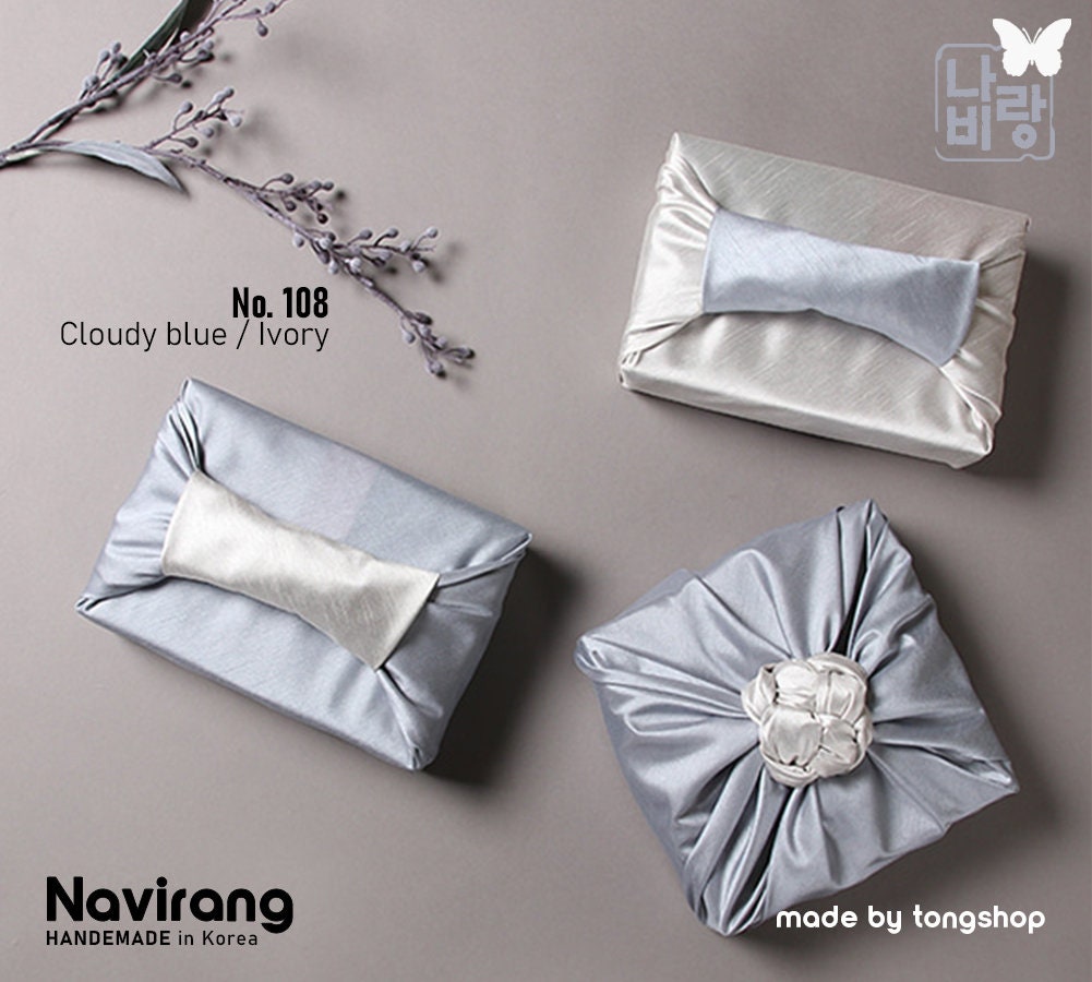 Buy 1, Get 50% Off / Silky Double-Sided Bojagi Premium·High Quality | two tone packaging fabric, Korean wrapping cloth for gift 돌 백일