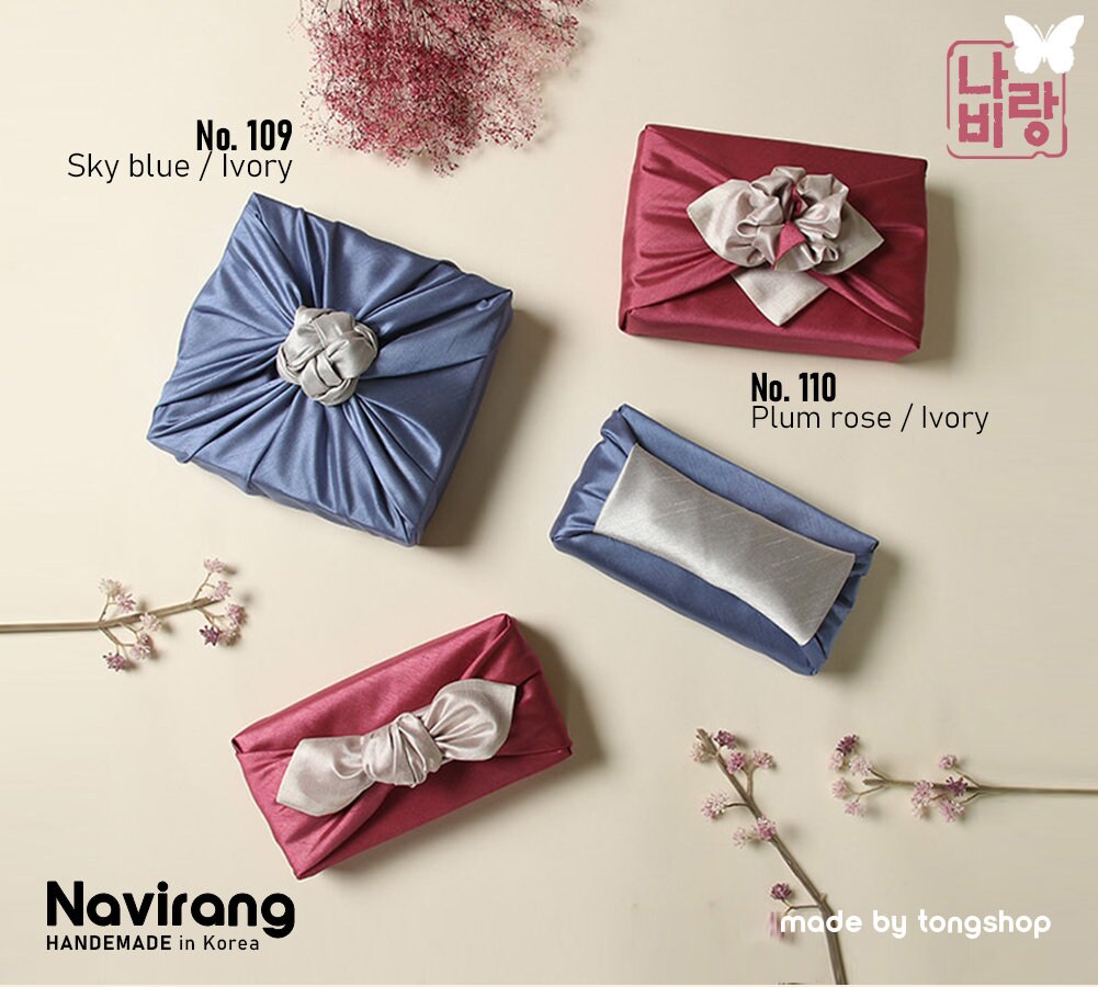 Buy 1, Get 50% Off / Silky Double-Sided Bojagi Premium·High Quality | two tone packaging fabric, Korean wrapping cloth for gift 돌 백일