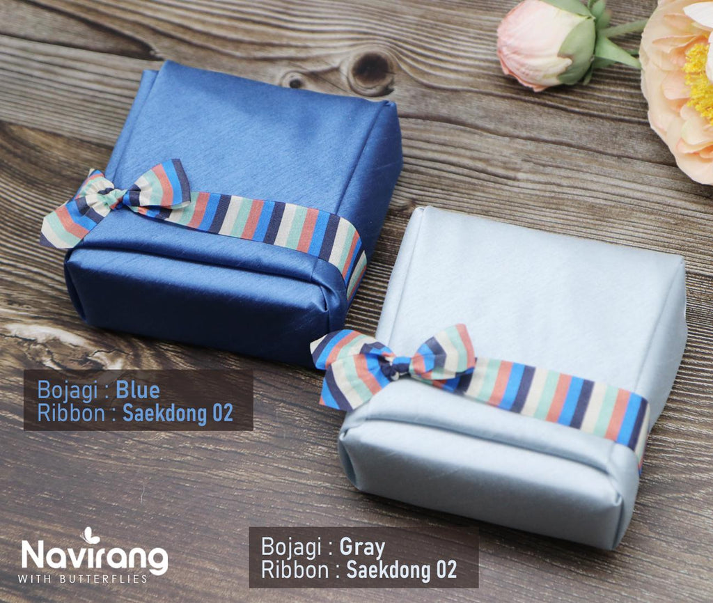 Hanbok Wrapping Kit - Korean Basic Bojagi, Seakdong ribbon, Flower Knotted String | Slub Silk Fabric