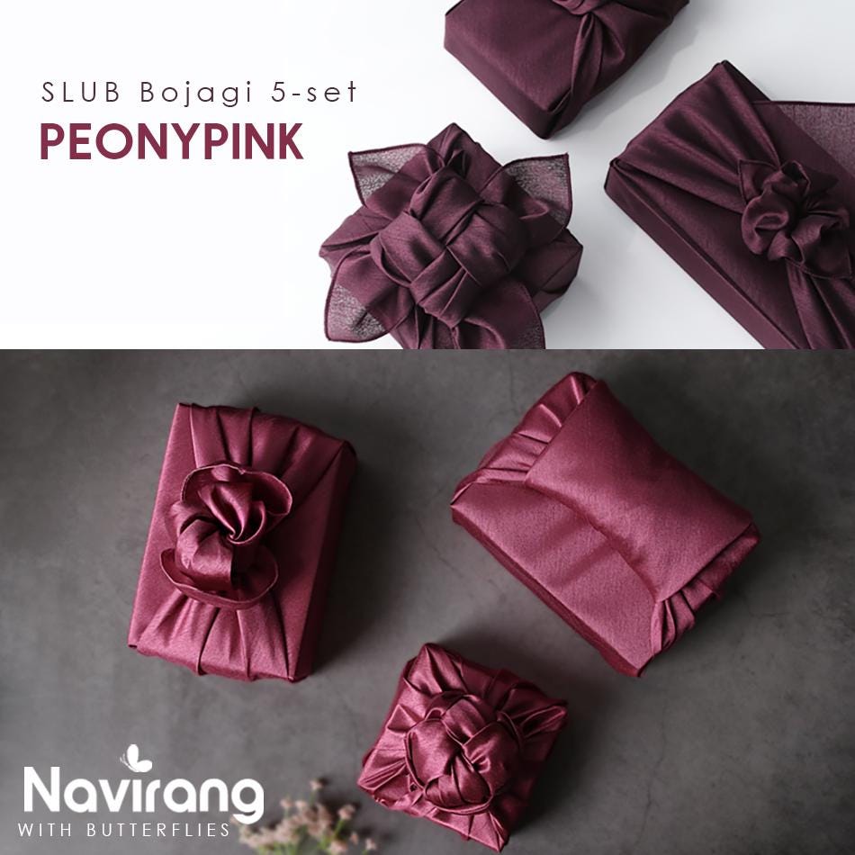 SLUB Bojagi 5 set- Korean Tradition Wrapping Cloth, Premium·High Quality Handmade | Fabric Dohl Party Table Decor 돌 백일