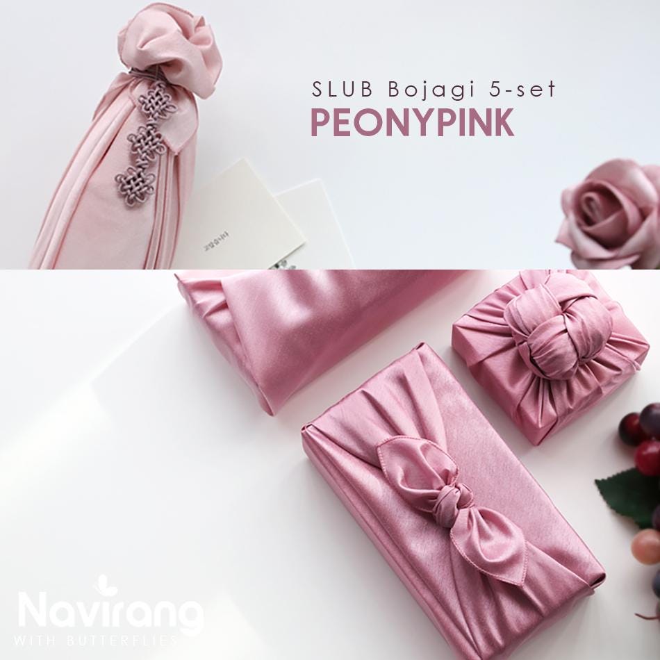 SLUB Bojagi 5 set- Korean Tradition Wrapping Cloth, Premium·High Quality Handmade | Fabric Dohl Party Table Decor 돌 백일