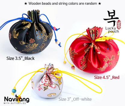 Saekdong / Yangdan Silk Traditional Korean Fortune Bag, Lucky Pouch - Hanbok Accessory, Gift pouch, Dohl Table Decor 돌잔치 복주머니