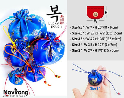 Saekdong / Yangdan Silk Traditional Korean Fortune Bag, Lucky Pouch - Hanbok Accessory, Gift pouch, Dohl Table Decor 돌잔치 복주머니