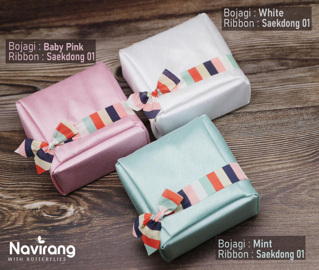 Hanbok Wrapping Kit - Korean Basic Bojagi, Seakdong ribbon, Flower Knotted String | Slub Silk Fabric