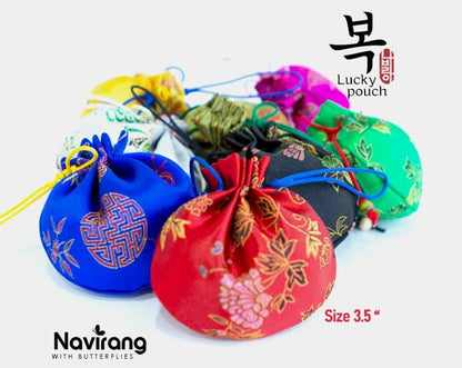 Yangdan Silk / Saekdong Traditional Korean Fortune Bag, Lucky Pouch - Hanbok Accessory, Gift pouch, Dohl Table Decor 돌잔치, 백일 오복주머니, 오곡주머니