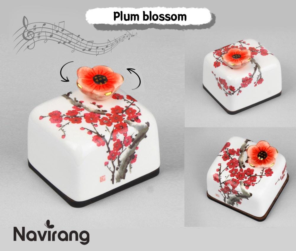 Ceramic Music box -Korean Traditional Minhwa Painting, Moony Orgel