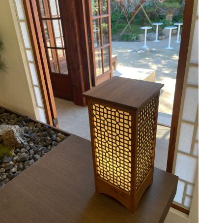 Hanji Paper Lamp – Korean Wooden Table Night Light