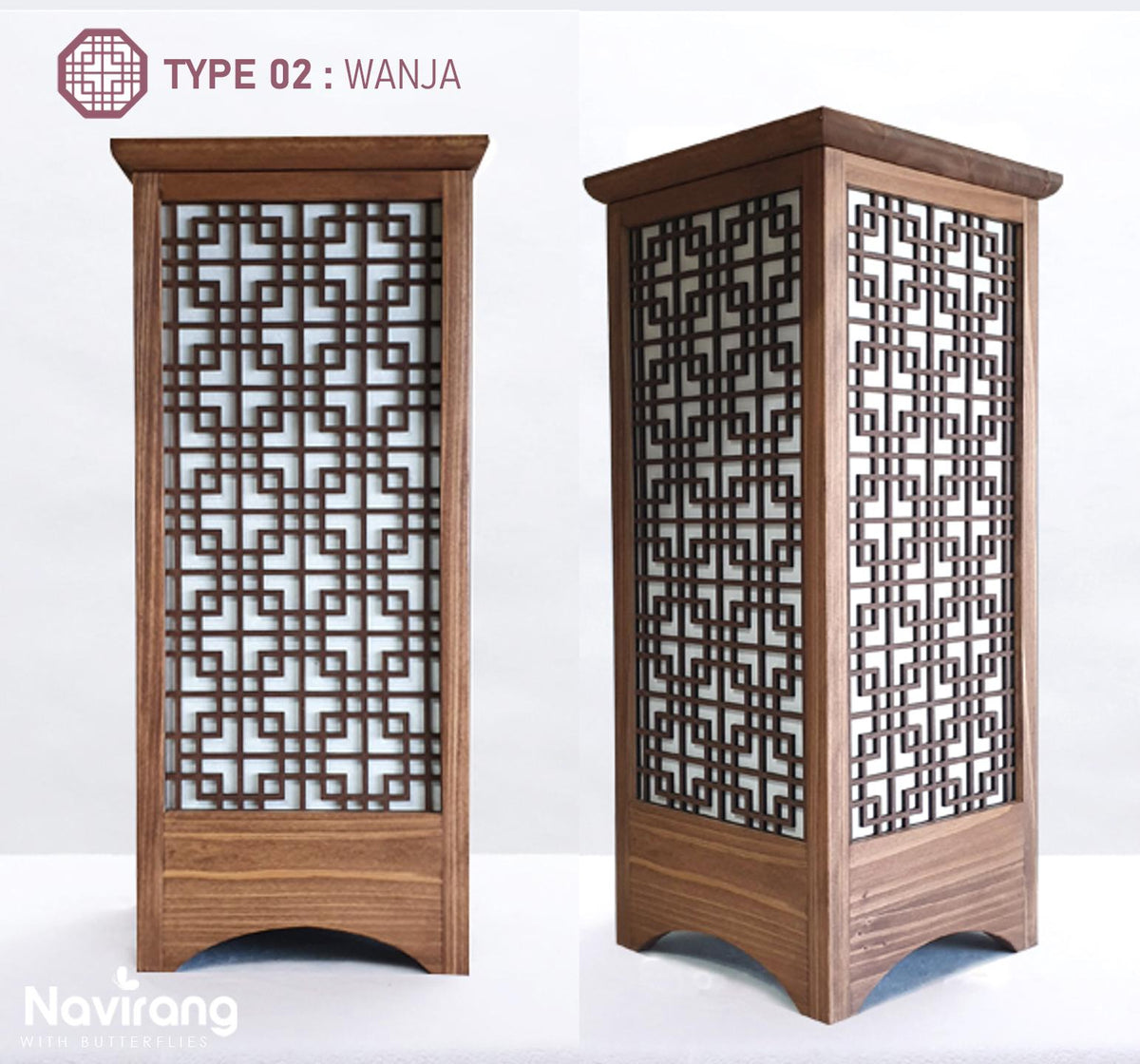 Hanji Paper Lamp – Korean Wooden Table Night Light