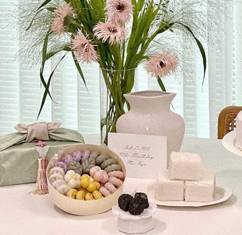 Mini Soban High Plate - Flower & Square soban, Dohl table Deco, 돌잔치, 백일, 소반