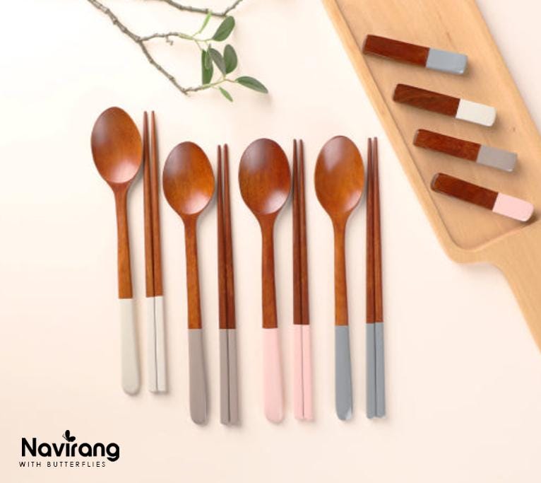 Korean Custom Chopstick and Spoon Set, Personalized lacquer wooden, K-food Lover Gift, Kids