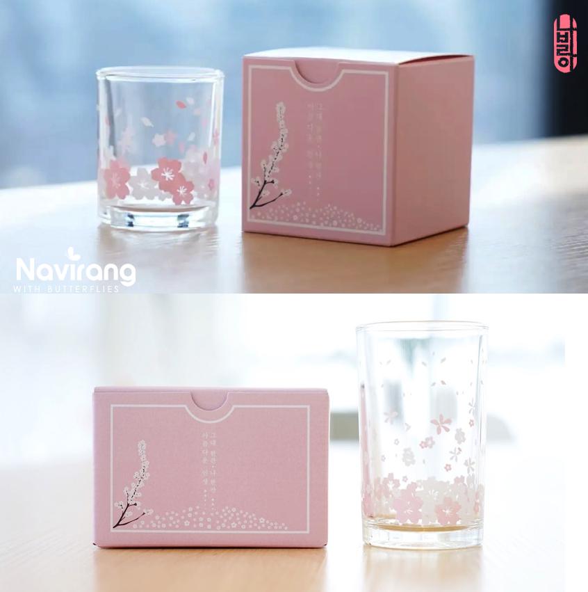 Cherry Blossom Color-changing Glass / 60 ml, 240 ml - Korean Soju Shot Glass, Housewarming, wedding gift in Korean Fathers Day Special