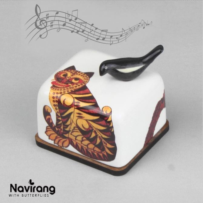 Ceramic Music box -Korean Traditional Minhwa Painting, Moony Orgel