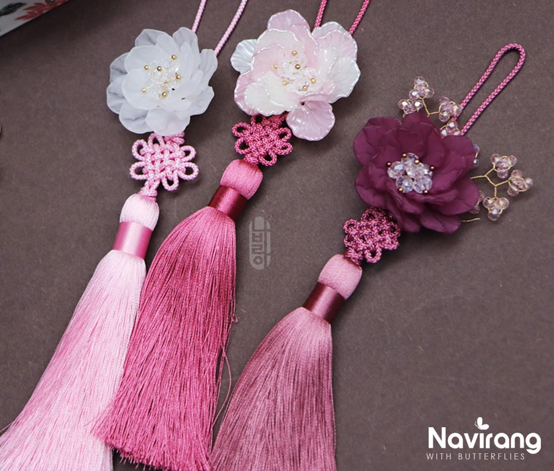 Add NEW COLORS / Traditional Korean Flower knot Tassel - Handmade Hanbok Accessory