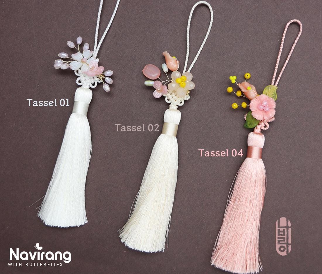Add NEW COLORS / Traditional Korean Flower knot Tassel - Handmade Hanbok Accessory