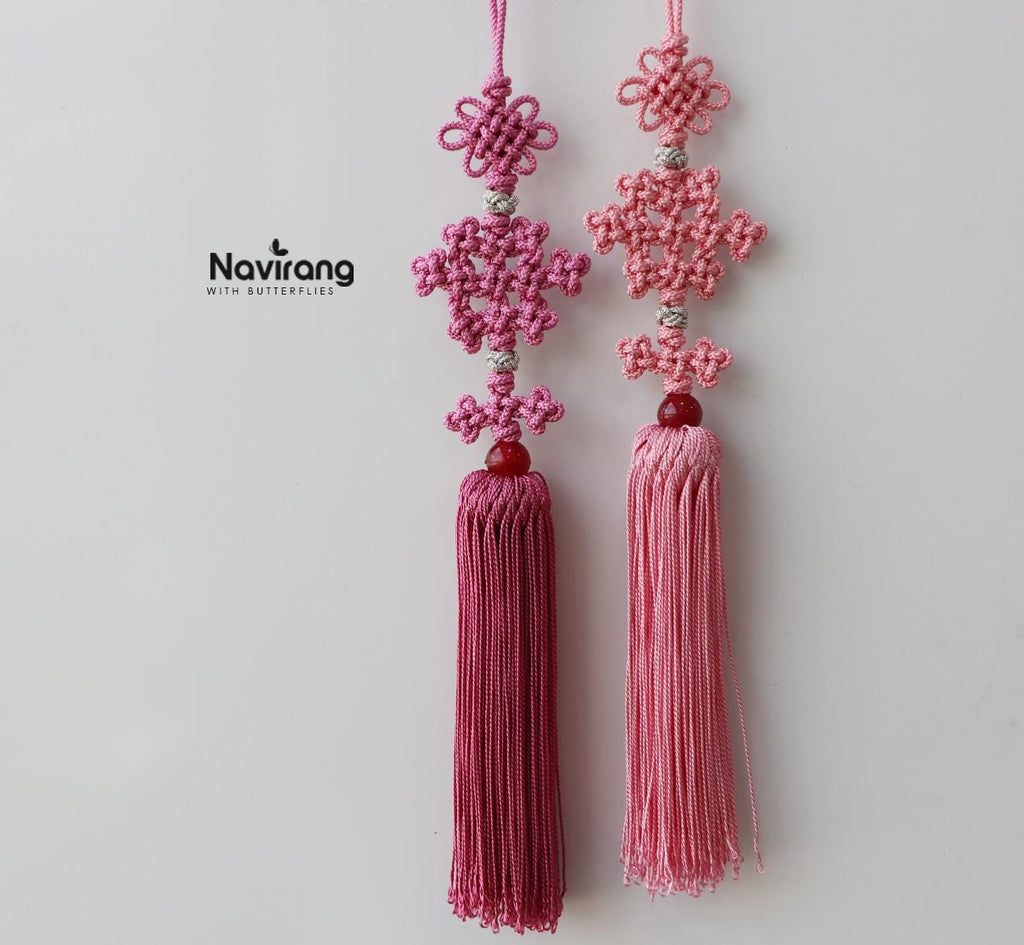 KPOP Diamond Knot Norigae - Korean Premium Handmade knot Tassel Charm | Hanbok Accessory, Tassel gift for girl, Bag charm, Tassel Keychain