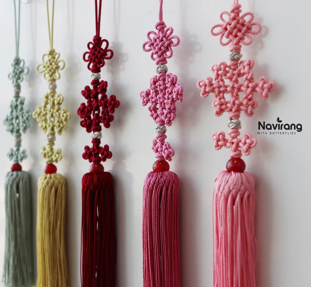 KPOP Diamond Knot Norigae - Korean Premium Handmade knot Tassel Charm | Hanbok Accessory, Tassel gift for girl, Bag charm, Tassel Keychain