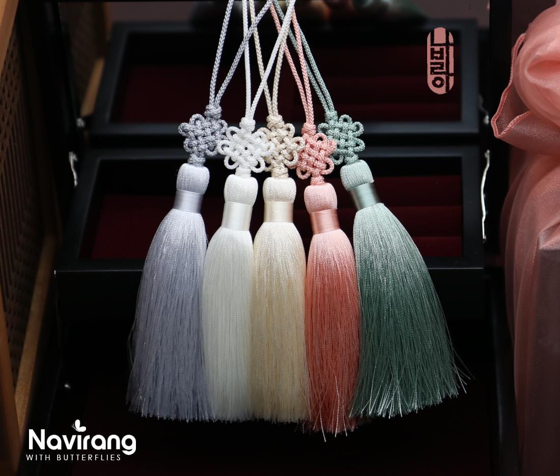 Add NEW COLORS / Traditional Korean Flower knot Tassel - Handmade Hanbok Accessory