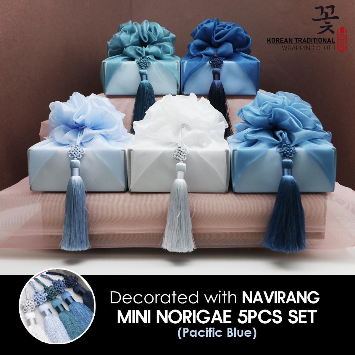 Pastel Norigae 5 Set with FREE GIFT- Korean Tradition Knot Tassel, Hanbok, Bojagi Accessory