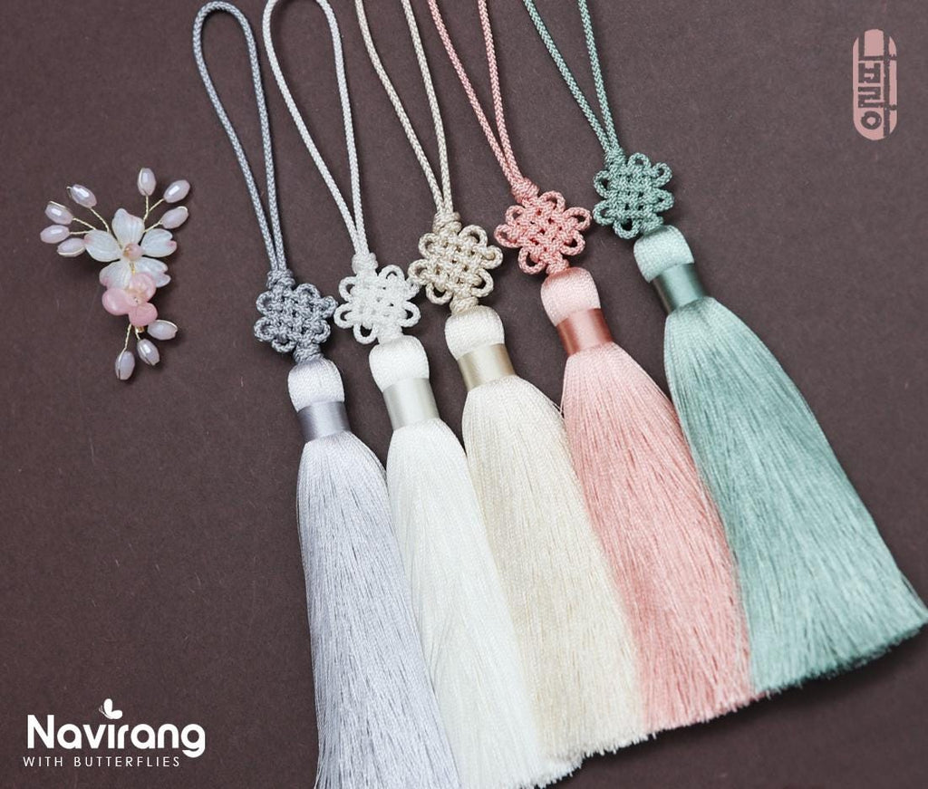 Pastel Norigae 5 Set with FREE GIFT- Korean Tradition Knot Tassel, Hanbok, Bojagi Accessory