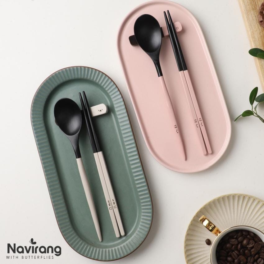 Korean Custom Chopstick and Spoon Set, Personalized lacquer wooden, K-food Lover Gift, Kids