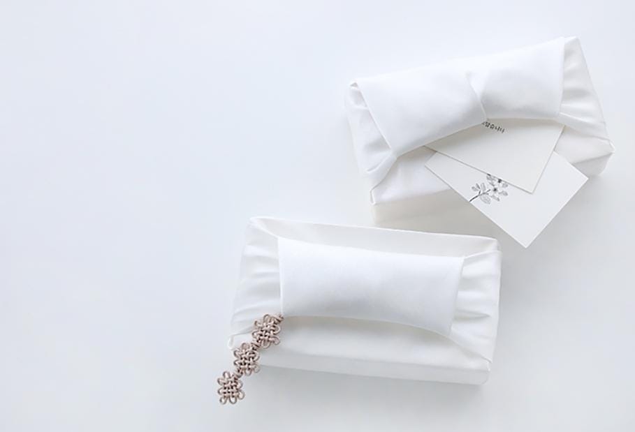 Hanbok Silk Wrapping Cloth 10 pcs Set + Flower Knot Strings for Wedding Favor Gifts