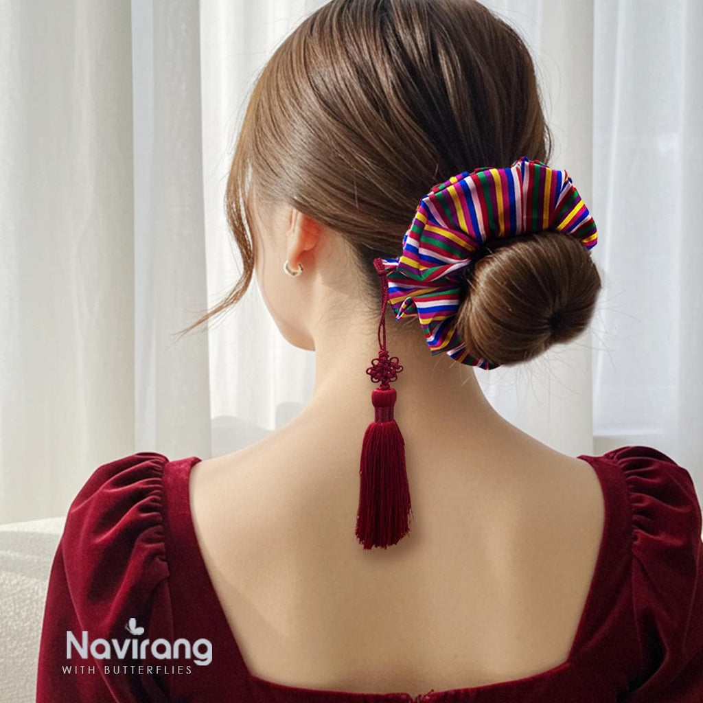 Joseon Lady’s Dressing Set – Korean Traditional Hanbok Scrunchies & Norigae Gift Box, Mother's Day
