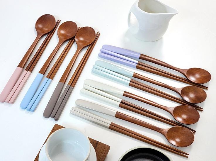 Korean Custom Chopstick and Spoon Set, Personalized lacquer wooden, K-food Lover Gift, Kids