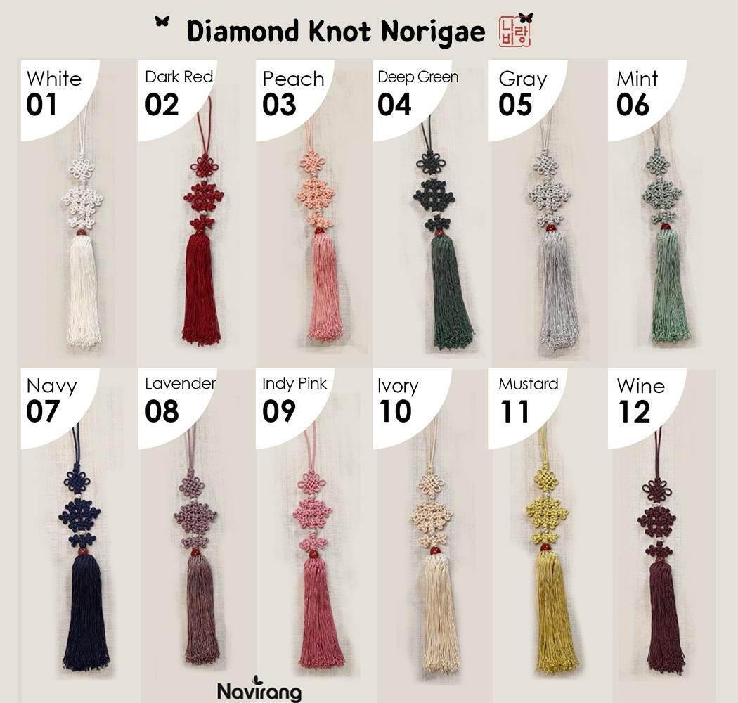 Hanbok Scrunchie with Norigae - Korean Traditional Silk Hair Scrunchy, Tassel Jade butterfly, Korean Hanbok ACC, Gift for K-drama lover girl