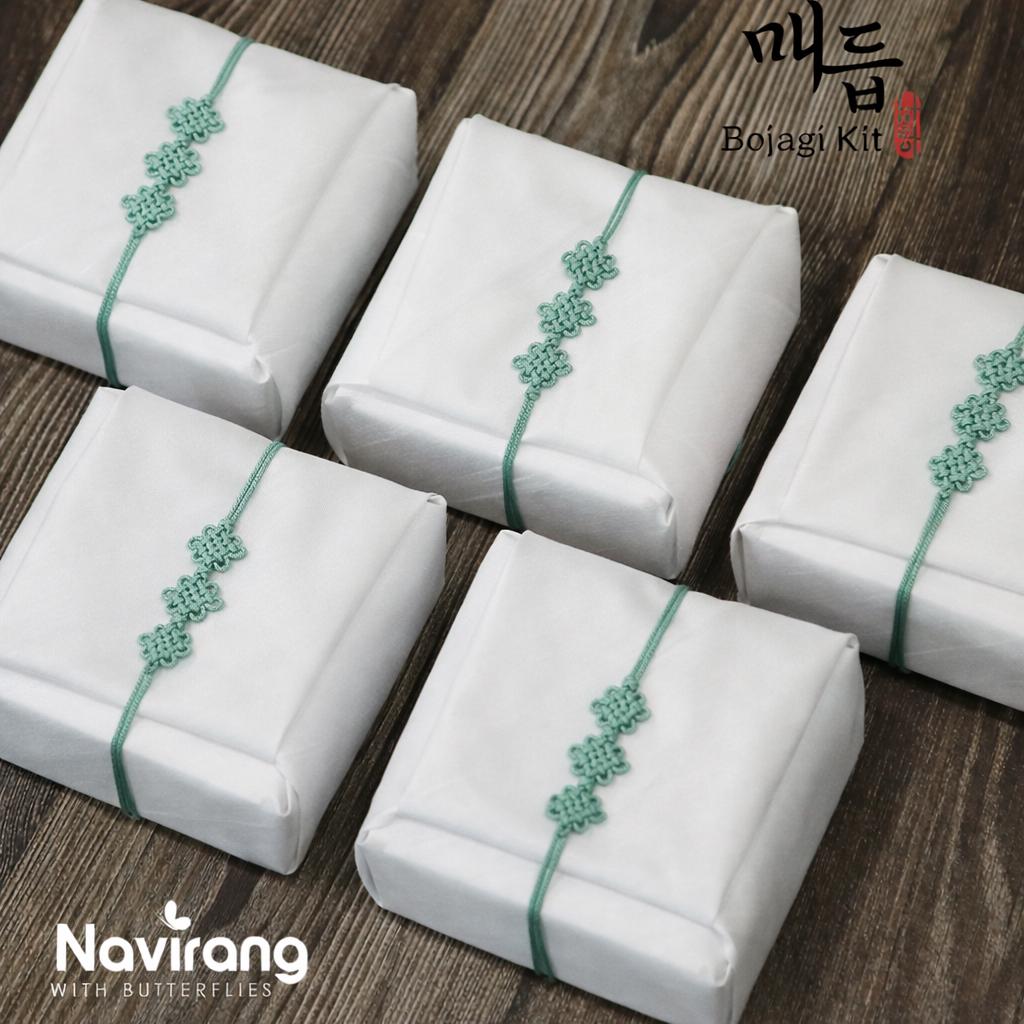 Hanbok Silk Wrapping Cloth 10 pcs Set + Flower Knot Strings for Wedding Favor Gifts