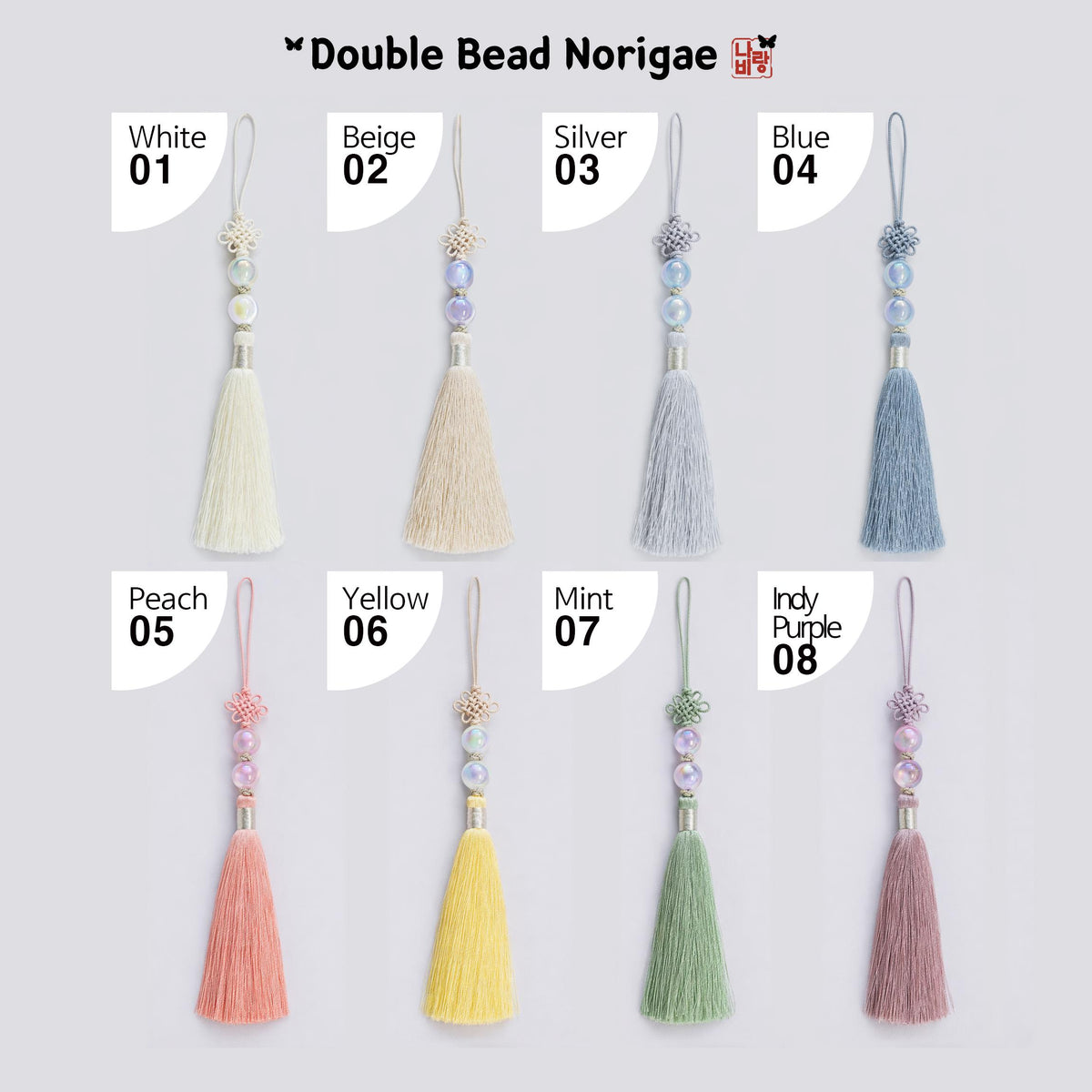 Hanbok Scrunchie with Norigae - Korean Traditional Silk Hair Scrunchy, Tassel Jade butterfly, Korean Hanbok ACC, Gift for K-drama lover girl
