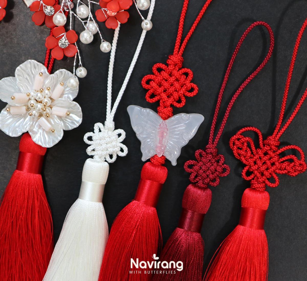 Pastel Norigae 5 Set with FREE GIFT- Korean Tradition Knot Tassel, Hanbok, Bojagi Accessory