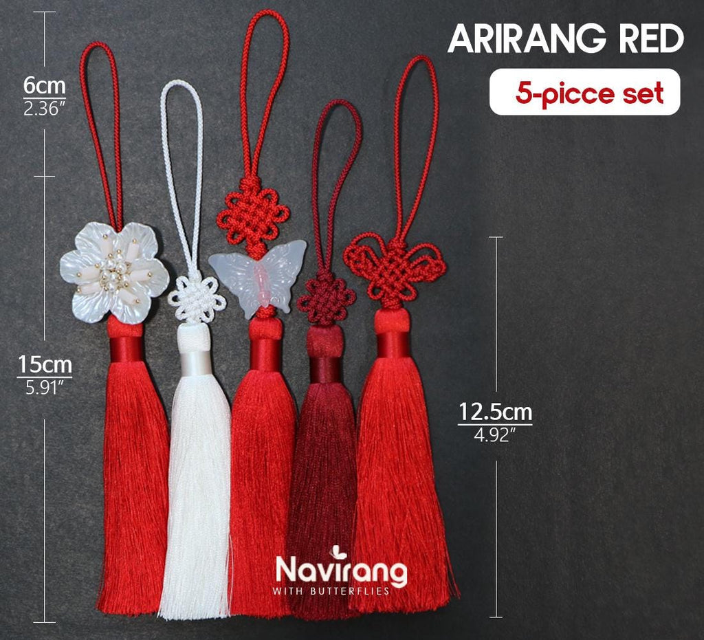 Pastel Norigae 5 Set with FREE GIFT- Korean Tradition Knot Tassel, Hanbok, Bojagi Accessory