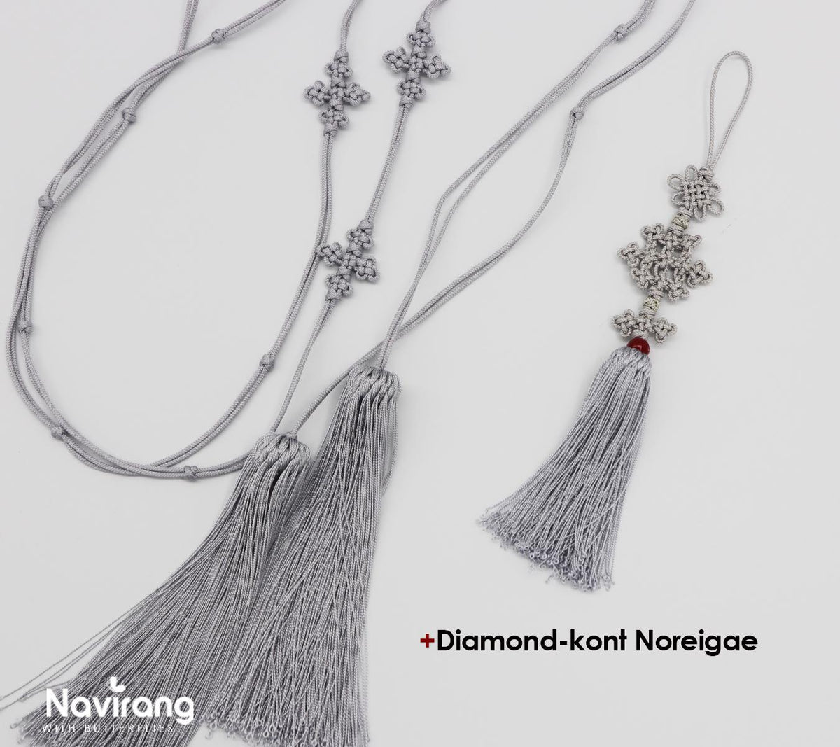 Handcrafted Korean knot tassel belt cord - 260cm / 100.8" Extra Long Waist Rope with Tassels
