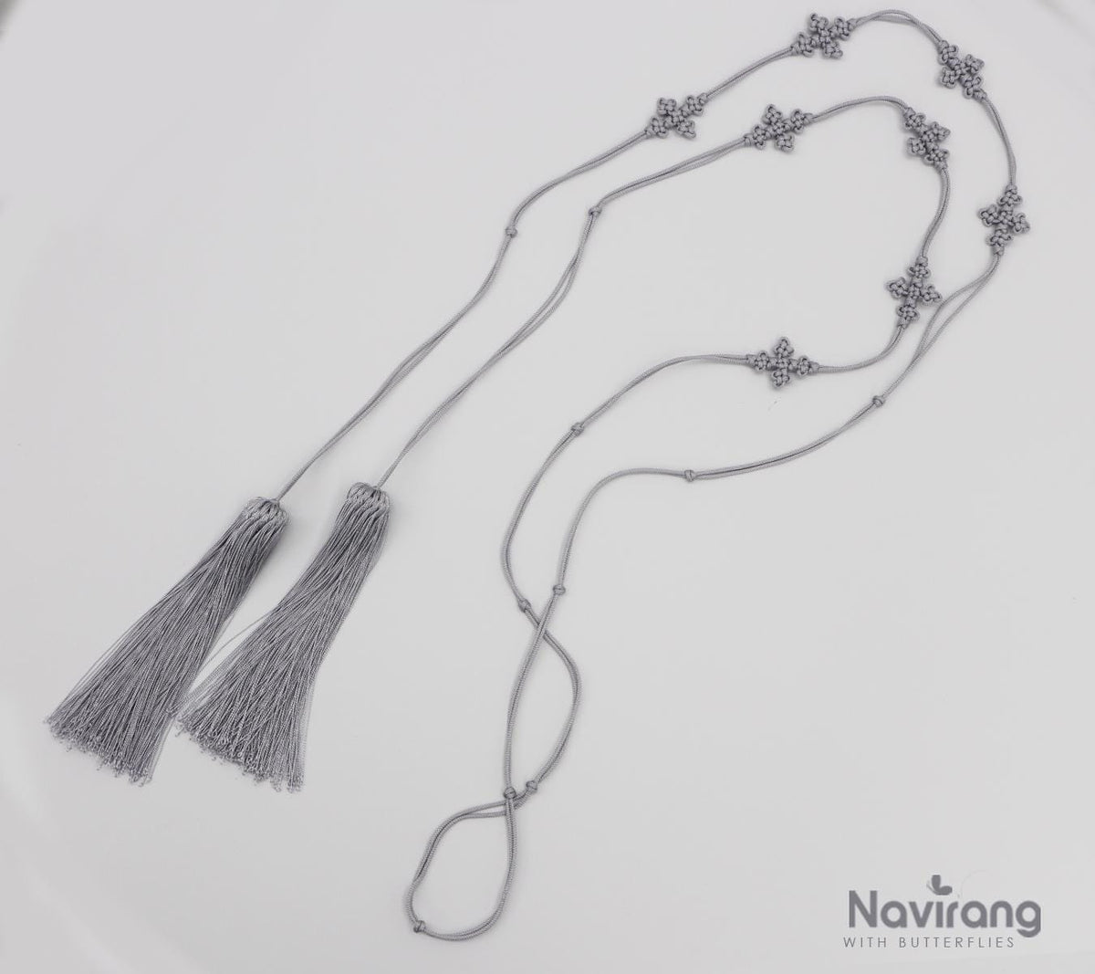 Handcrafted Korean knot tassel belt cord - 260cm / 100.8" Extra Long Waist Rope with Tassels