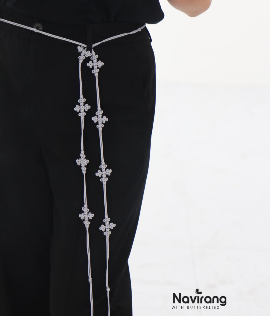 Handcrafted Korean knot tassel belt cord - 260cm / 100.8" Extra Long Waist Rope with Tassels