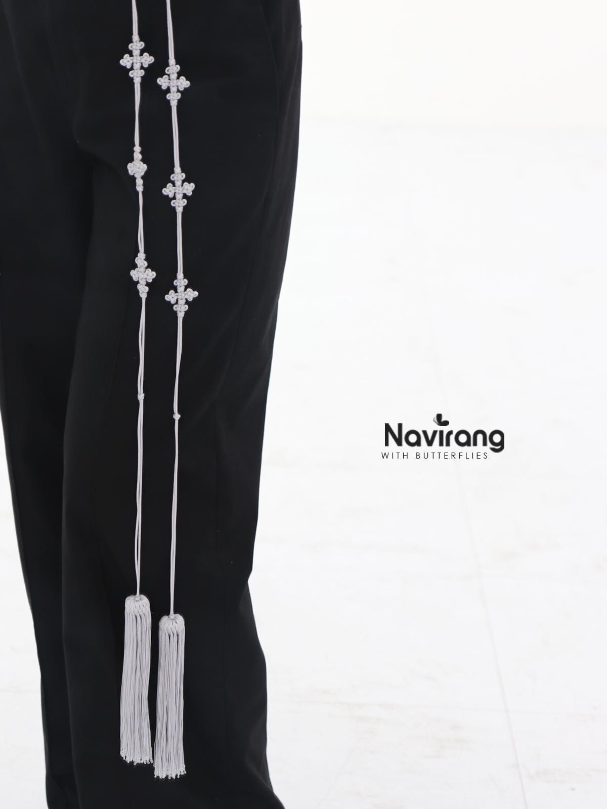 Handcrafted Korean knot tassel belt cord - 260cm / 100.8" Extra Long Waist Rope with Tassels