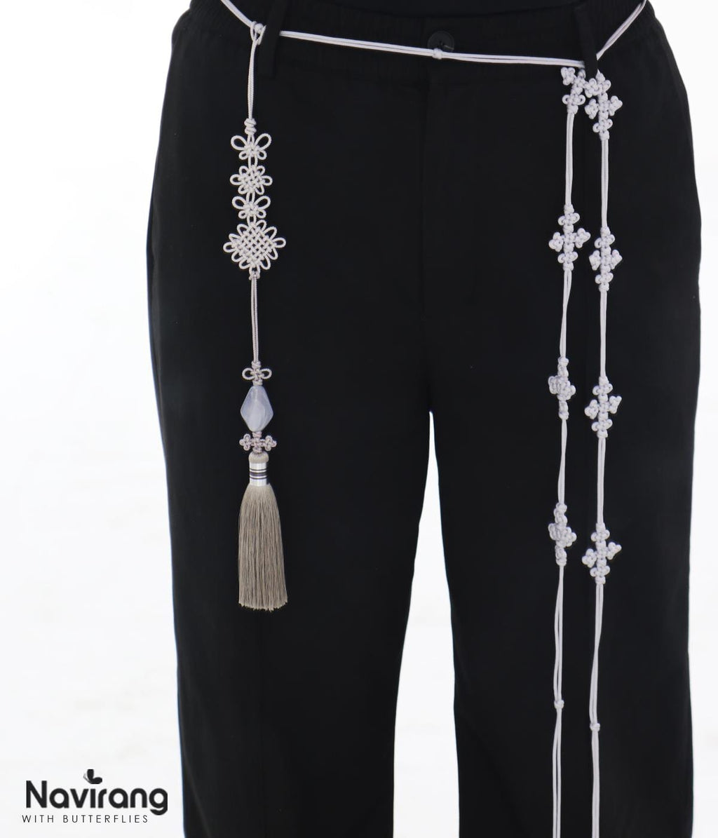 Diamond-shaped Jade Norigae - Korean Handmade Tassel Charm | Hanbok Accessory, Men’s Women’s Norigae
