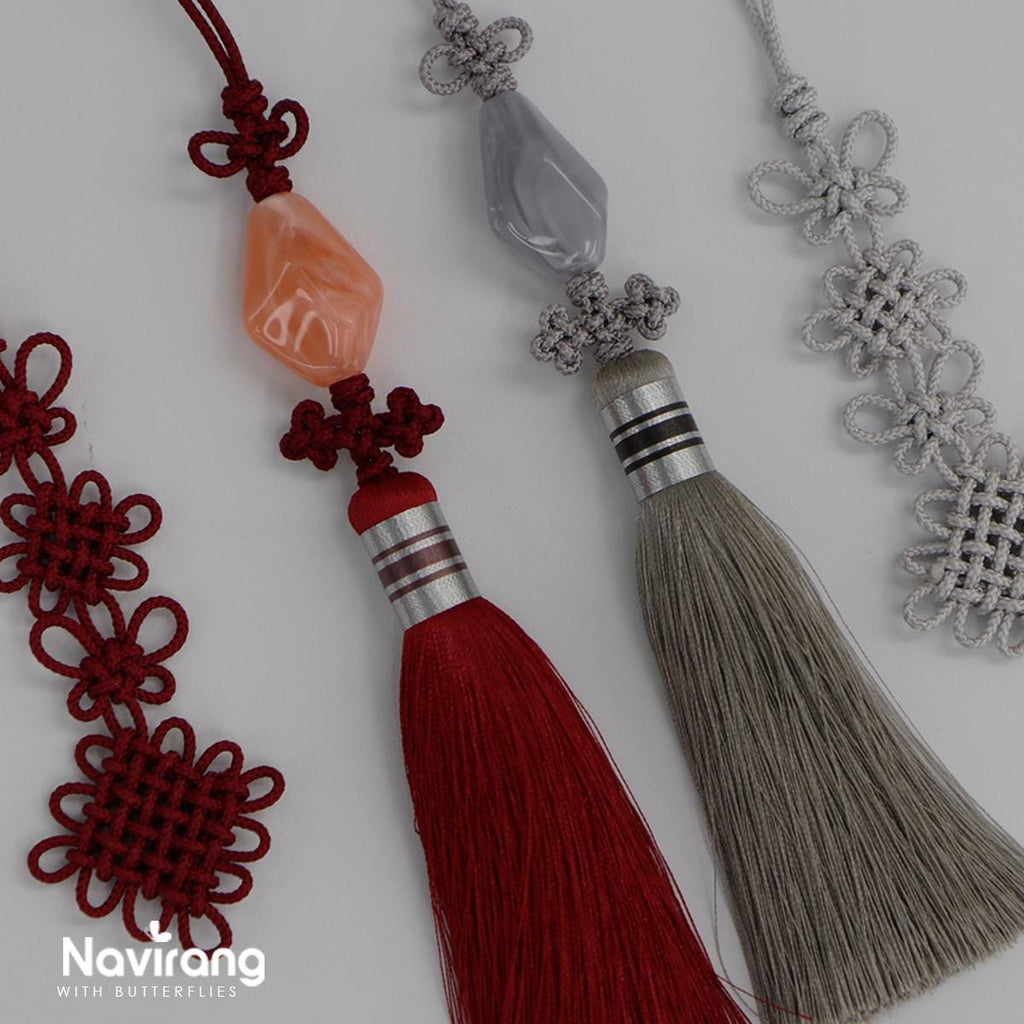 Diamond-shaped Jade Norigae - Korean Handmade Tassel Charm | Hanbok Accessory, Men’s Women’s Norigae