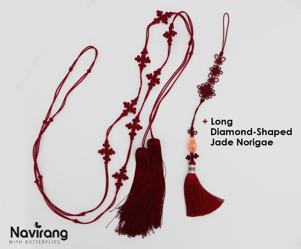 Handcrafted Korean knot tassel belt cord - 260cm / 100.8" Extra Long Waist Rope with Tassels