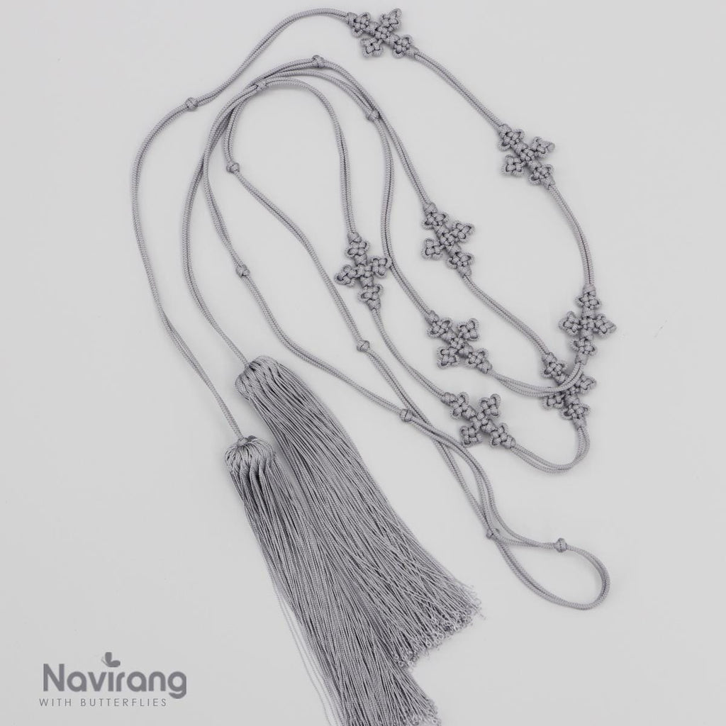 Handcrafted Korean knot tassel belt cord - 260cm / 100.8" Extra Long Waist Rope with Tassels