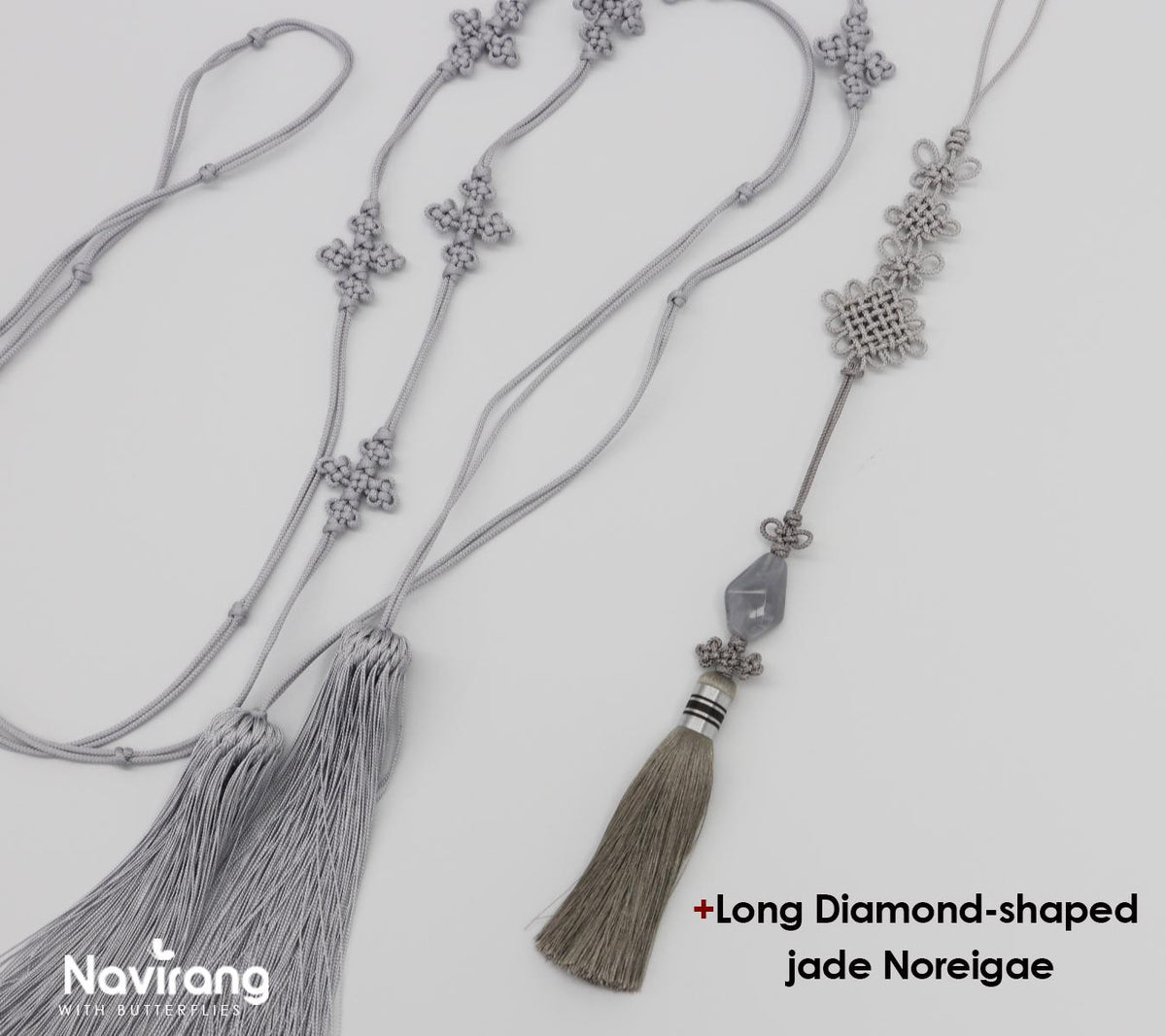 Handcrafted Korean knot tassel belt cord - 260cm / 100.8" Extra Long Waist Rope with Tassels