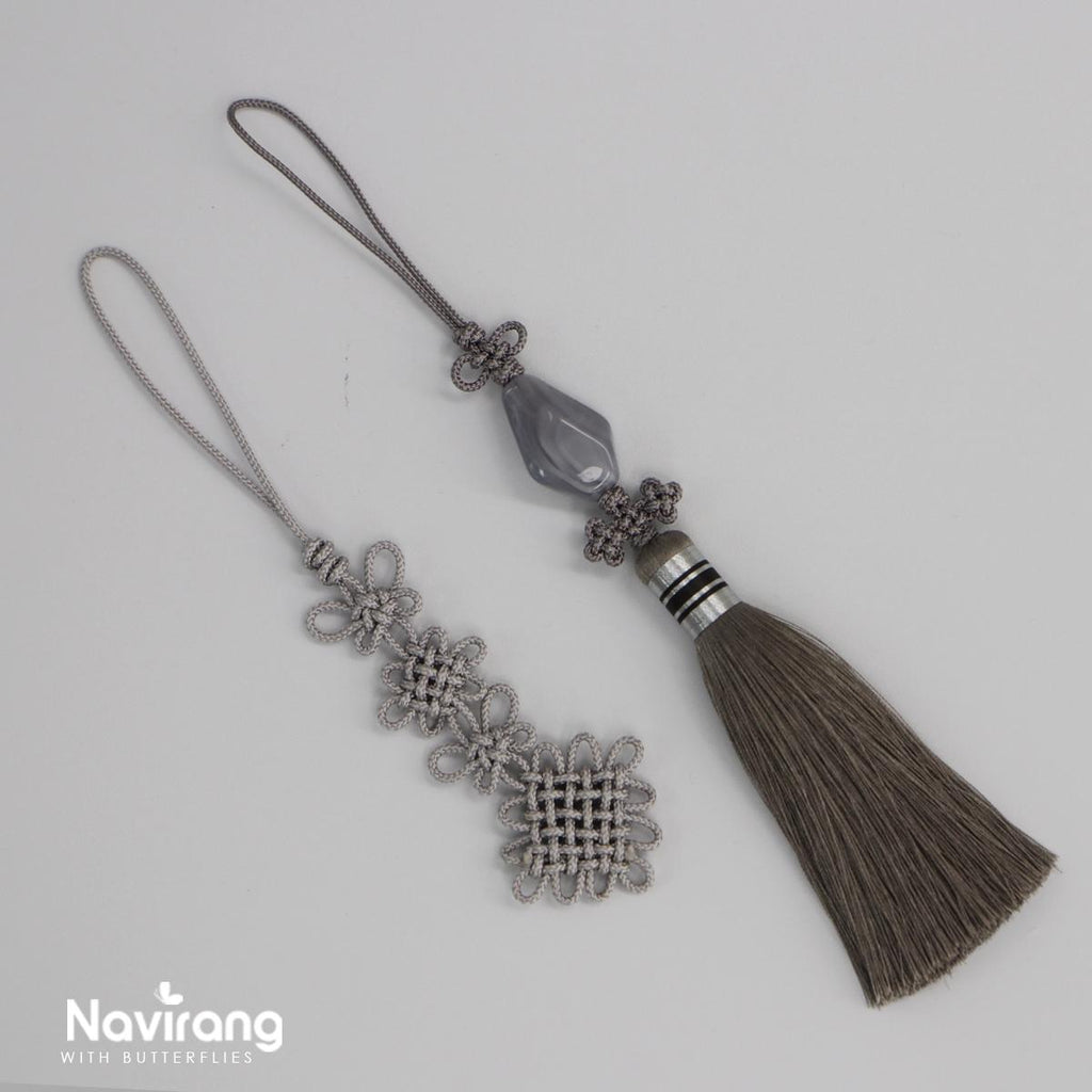 Diamond-shaped Jade Norigae - Korean Handmade Tassel Charm | Hanbok Accessory, Men’s Women’s Norigae