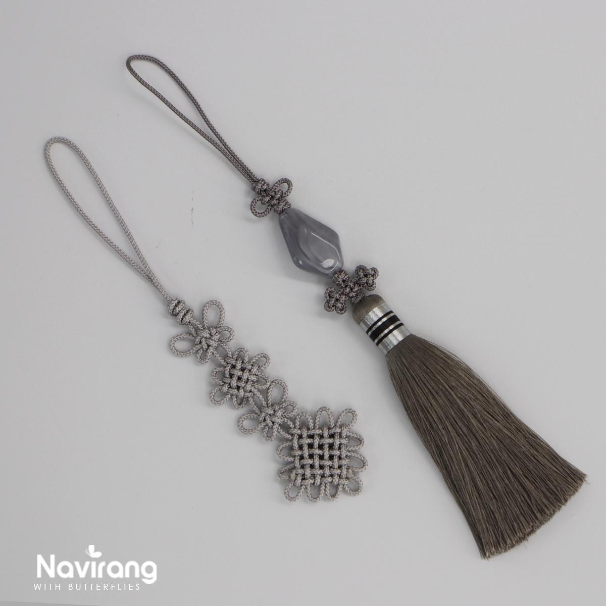 Diamond-shaped Jade Norigae - Korean Handmade Tassel Charm | Hanbok Accessory, Men’s Women’s Norigae