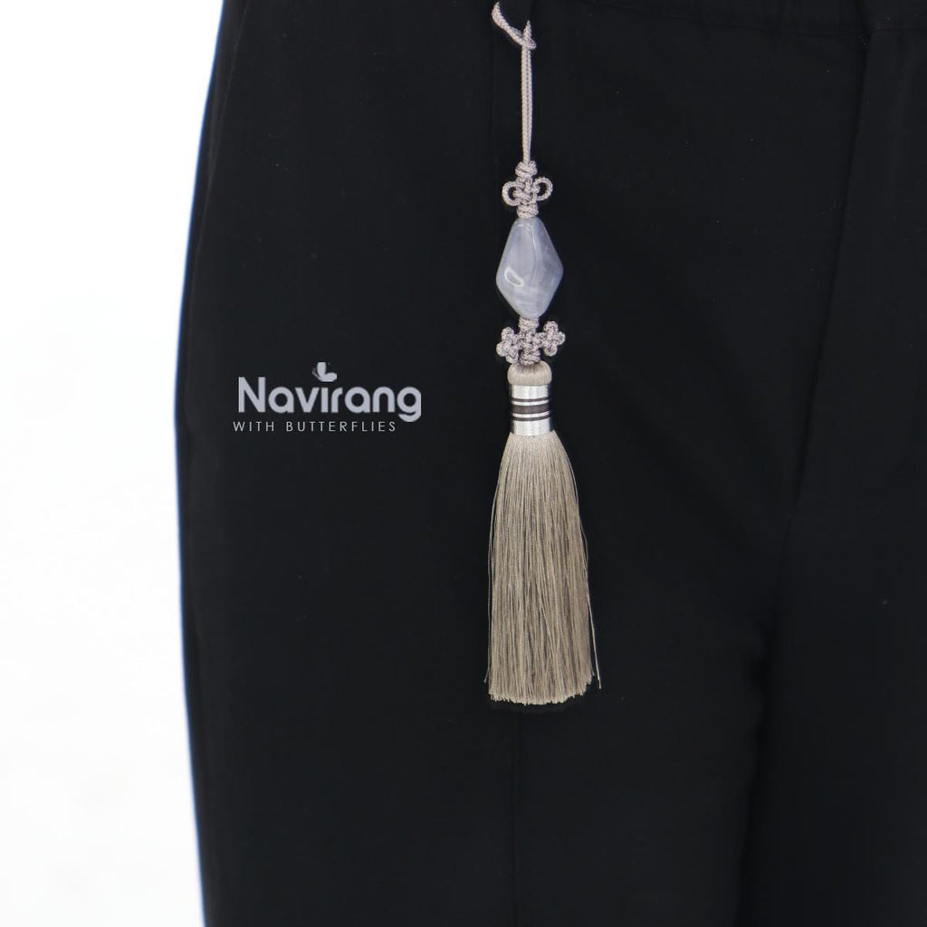 Diamond-shaped Jade Norigae - Korean Handmade Tassel Charm | Hanbok Accessory, Men’s Women’s Norigae