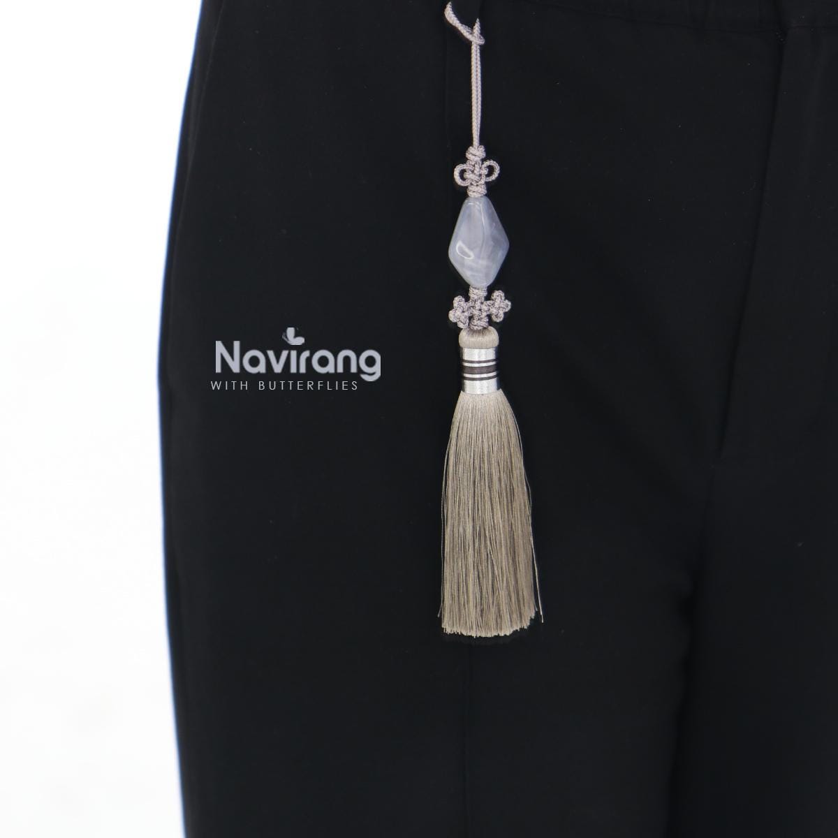 Diamond-shaped Jade Norigae - Korean Handmade Tassel Charm | Hanbok Accessory, Men’s Women’s Norigae