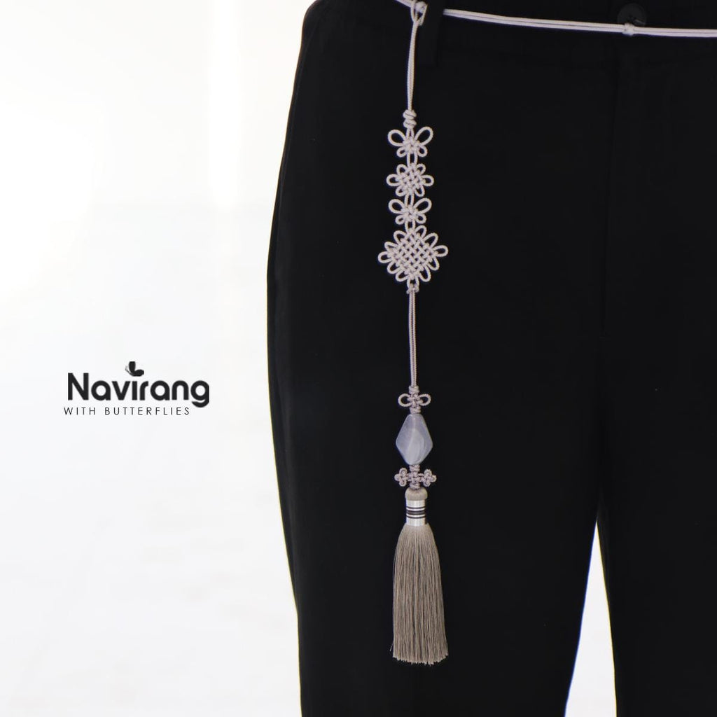 Diamond-shaped Jade Norigae - Korean Handmade Tassel Charm | Hanbok Accessory, Men’s Women’s Norigae