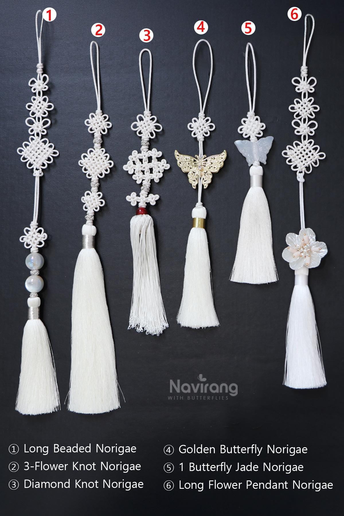 Kpop Norigae - Korean Handmade Tassel Charm | Hanbok Accessory, Red, Purple, Silver